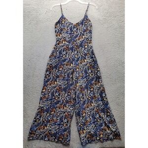 Veronica M Jumpsuit Womens Small Multi Floral Lined Sleeveless Adjustable Straps